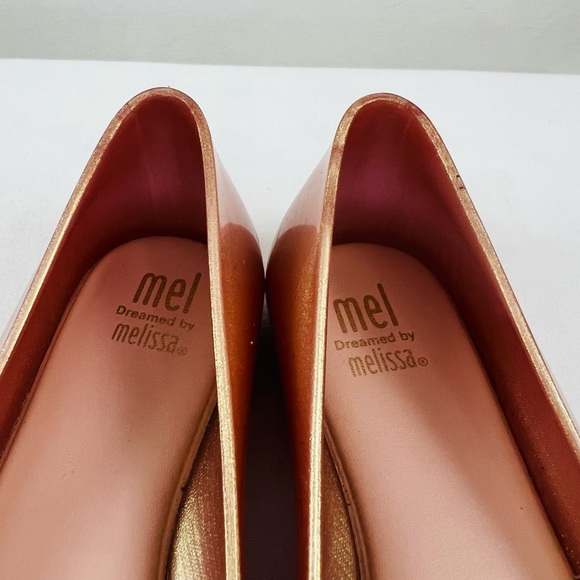 ⭐️HOST PICK⭐️ Mel Dreamed by Melissa Kids Space Love Pumps Rose Gold with Bow - Picture 9 of 12